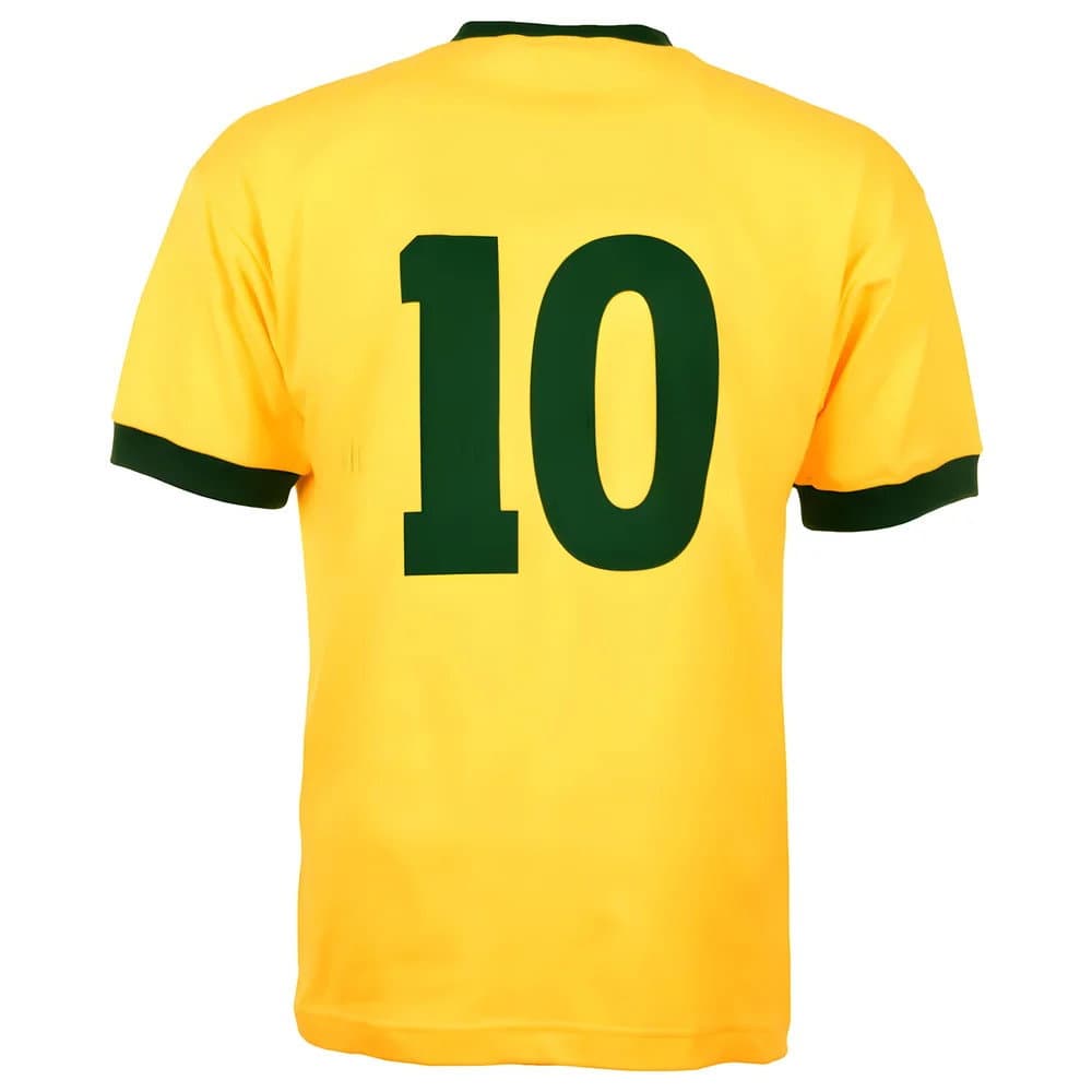 Brazil 1970 World Cup No 10 Kids Retro Football Shirt