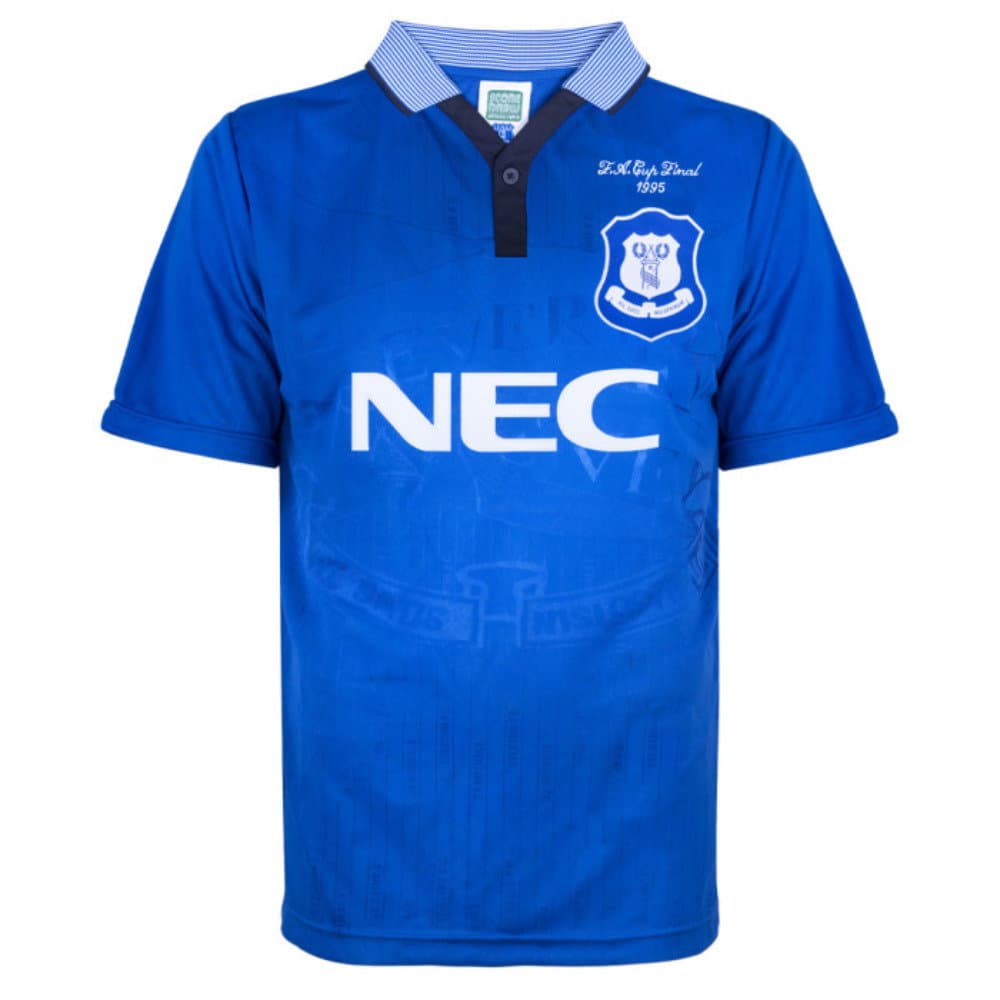 Score Draw Everton 1995 Cup Final Umbro Retro Football Shirt