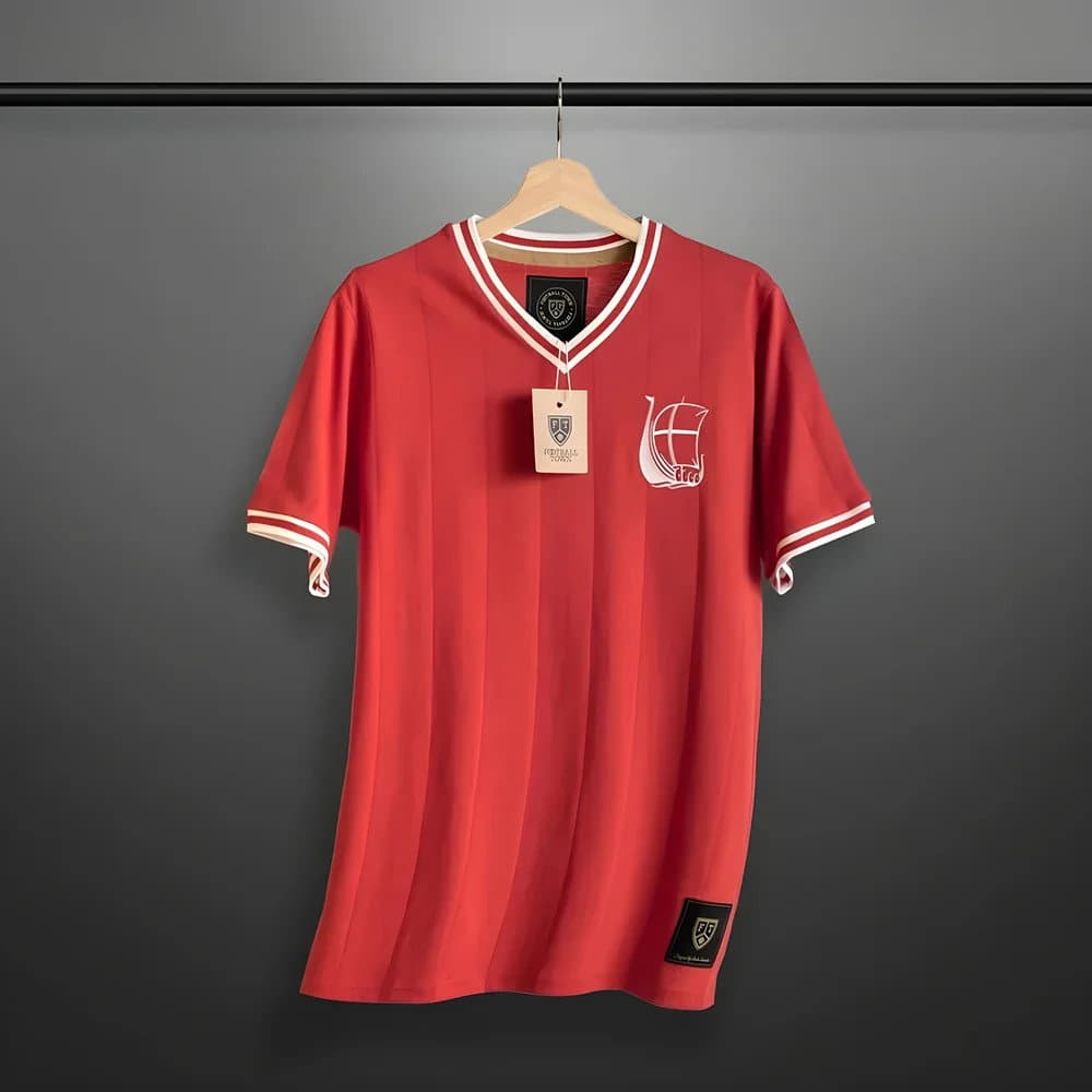 Vintage Denmark De Rød-hvide Soccer Jersey